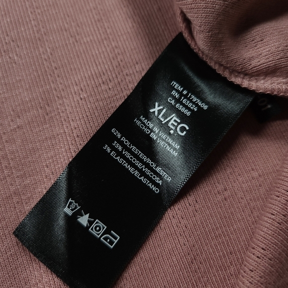 Well Worn Women's XL Long Sleeve Crewneck Mauve Top - Picture 4 of 6